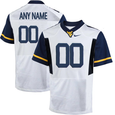 West Virginia Mountaineers Customized College Football Limited Jersey - White West Virginia Mountaineers Customized College Football Limited Jersey - White