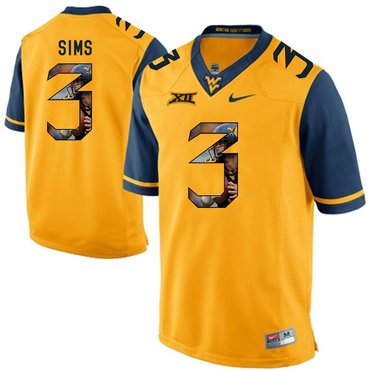 West Virginia Mountaineers Gold Charles Sims College Football Portrait Jersey