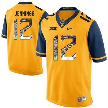 West Virginia Mountaineers Gold Gary Jennings College Football Portrait Jersey
