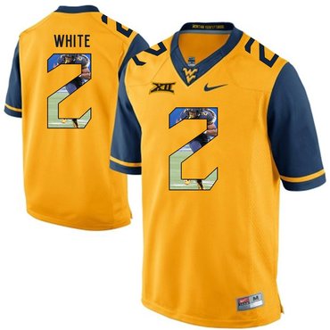 West Virginia Mountaineers Gold Ka'Raun White College Football Portrait Jersey