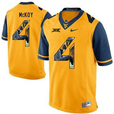 West Virginia Mountaineers Gold Kennedy McKoy College Football Portrait Jersey