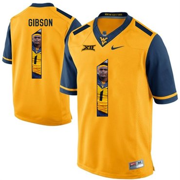 West Virginia Mountaineers Gold Shelton Gibson College Football Portrait Jersey