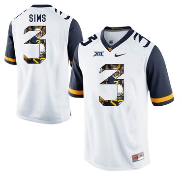 West Virginia Mountaineers White Charles Sims College Football Portrait Jersey