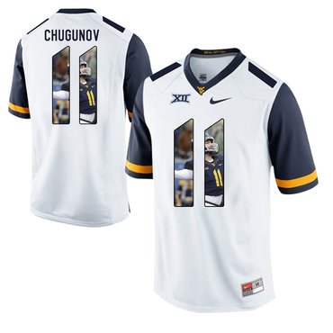 West Virginia Mountaineers White Chris Chugunov College Football Portrait Jersey