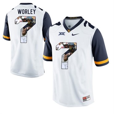 West Virginia Mountaineers White Daryl Worley College Football Portrait Jersey