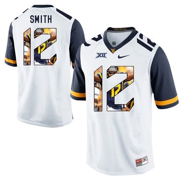 West Virginia Mountaineers White Geno Smith College Football Portrait Jersey