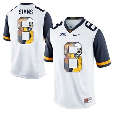 West Virginia Mountaineers White Marcus Simms College Football Portrait Jersey
