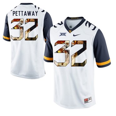 West Virginia Mountaineers White Martell Pettaway College Football Portrait Jersey
