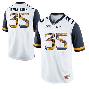 West Virginia Mountaineers White Nick Kwiatkoski College Football Portrait Jersey