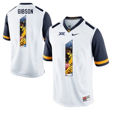 West Virginia Mountaineers White Shelton Gibson College Football Portrait Jersey