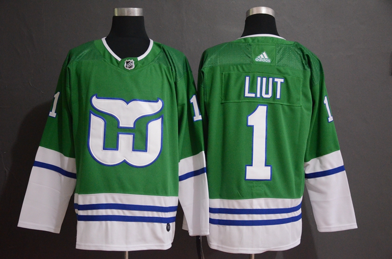 Whalers 1 Mike Liut Green Adidas Jersey Whalers 1 Mike Liut Green Adidas Jersey