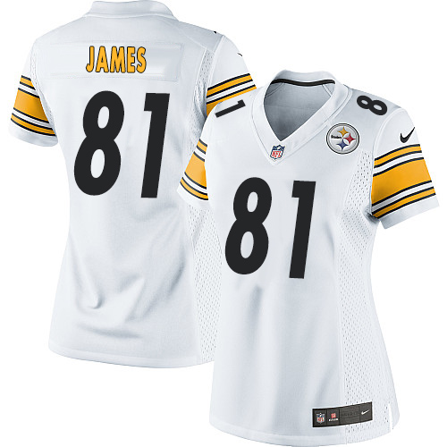 White Jesse James Women's Jersey - NFL Nike Pittsburgh Steelers #81 Limited Road Jerseys