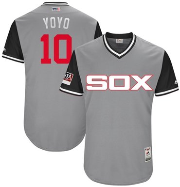 White Sox #10 Yoan Moncada Grey Yoyo Players Weekend Authentic Stitched MLB Jerseys
