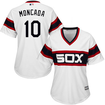 White Sox #10 Yoan Moncada White Alternate Home Women's Stitched MLB Jersey White Sox #10 Yoan Moncada White Alternate Home Women's Stitched MLB Jersey