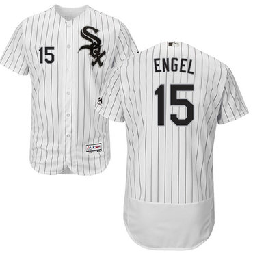 White Sox #15 Adam Engel White(Black Strip) Flexbase Authentic Collection Stitched Baseball Jerseys