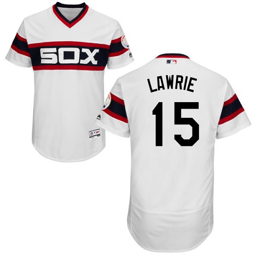 White Sox #15 Brett Lawrie White Flexbase Authentic Collection Alternate Home Stitched MLB Jersey