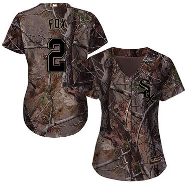 White Sox #2 Nellie Fox Camo Realtree Collection Cool Base Women's Stitched Baseball Jersey White Sox #2 Nellie Fox Camo Realtree Collection Cool Base Women's Stitched Baseball Jersey