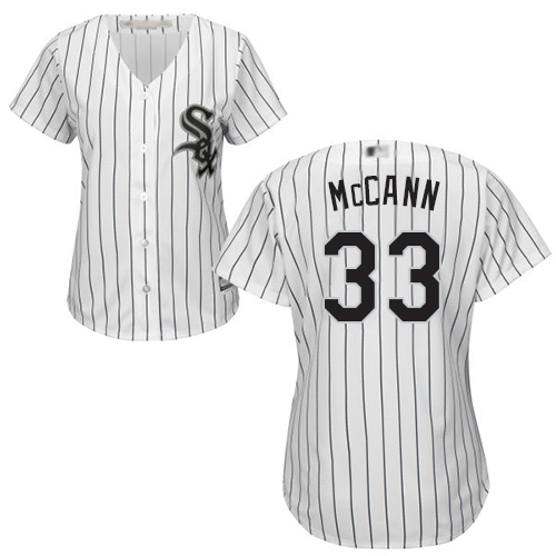 White Sox #33 James McCann White(Black Strip) Home Women's Stitched Baseball Jersey White Sox #33 James McCann White(Black Strip) Home Women's Stitched Baseball Jersey
