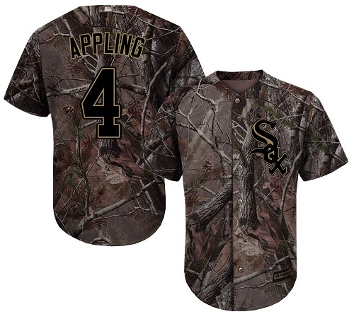 White Sox #4 Luke Appling Camo Realtree Collection Cool Base Stitched Baseball Jersey