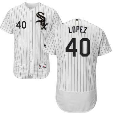 White Sox #40 Reynaldo Lopez White(Black Strip) Flexbase Authentic Collection Stitched Baseball Jerseys