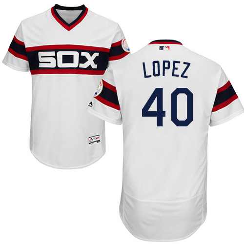 White Sox #40 Reynaldo Lopez White Flexbase Authentic Collection Alternate Home Stitched Baseball Jerseys