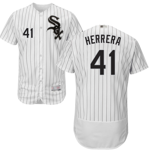 White Sox #41 Kelvin Herrera White(Black Strip) Flexbase Authentic Collection Stitched Baseball Jersey