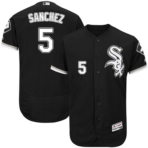 White Sox #5 Yolmer Sanchez Black Flexbase Authentic Collection Stitched Baseball Jerseys