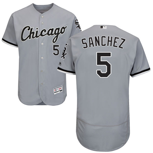 White Sox #5 Yolmer Sanchez Grey Flexbase Authentic Collection Stitched Baseball Jerseys