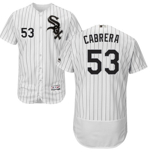 White Sox #53 Melky Cabrera White(Black Strip) Flexbase Authentic Collection Stitched MLB Jerseys