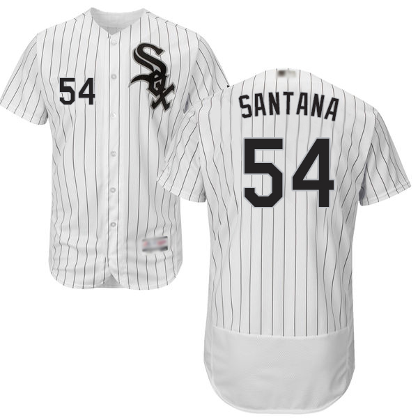 White Sox #54 Ervin Santana White(Black Strip) Flexbase Authentic Collection Stitched Baseball Jersey