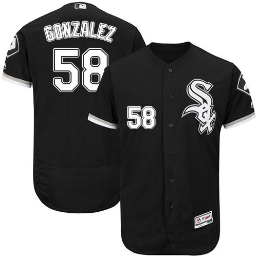 White Sox #58 Miguel Gonzalez Black Flexbase Authentic Collection Stitched Baseball Jerseys