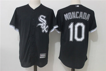 White Sox 10 Yoan Moncada Black Cool Base Jersey