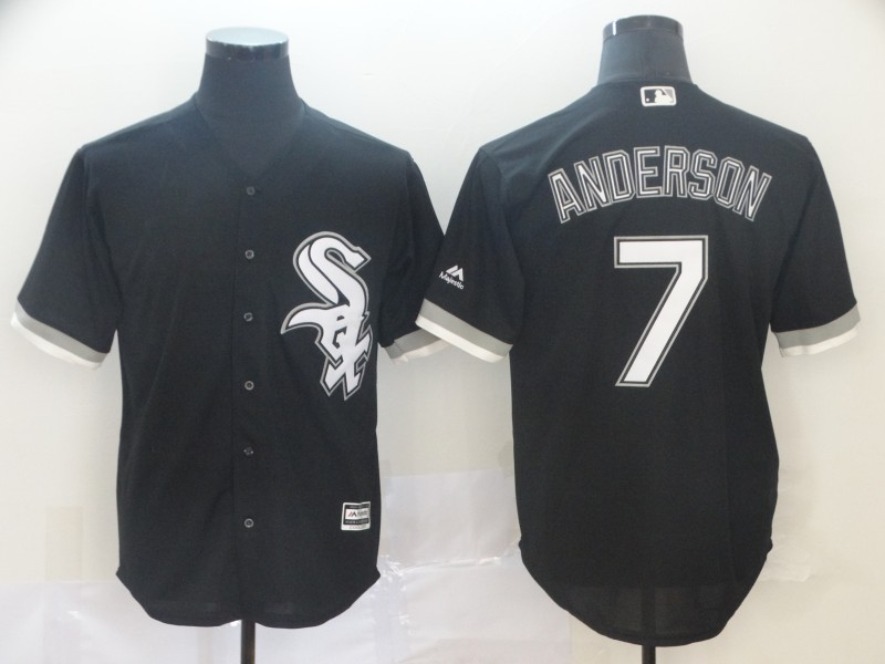 White Sox 10 Yoan Moncada Black Cool Base Jersey