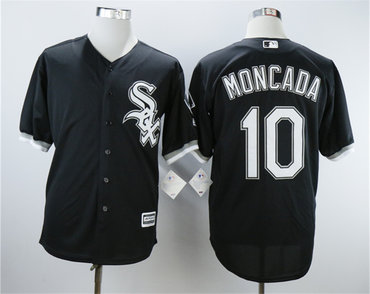 White Sox 10 Yoan Moncada Black Cool Base Jersey