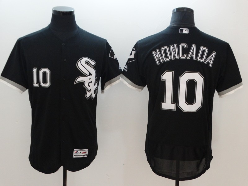White Sox 10 Yoan Moncada Black Flexbase Jersey