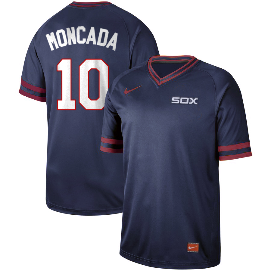 White Sox 10 Yoan Moncada Navy Throwback Jersey