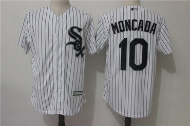 White Sox 10 Yoan Moncada White Cool Base Jersey