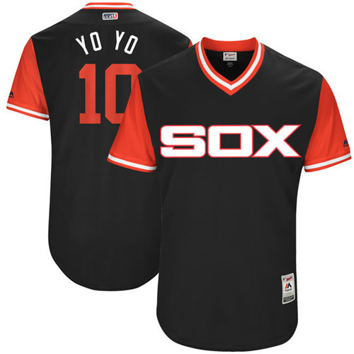 White Sox 10 Yoan Moncada YoYo Majestic Black 2017 Players Weekend Jersey