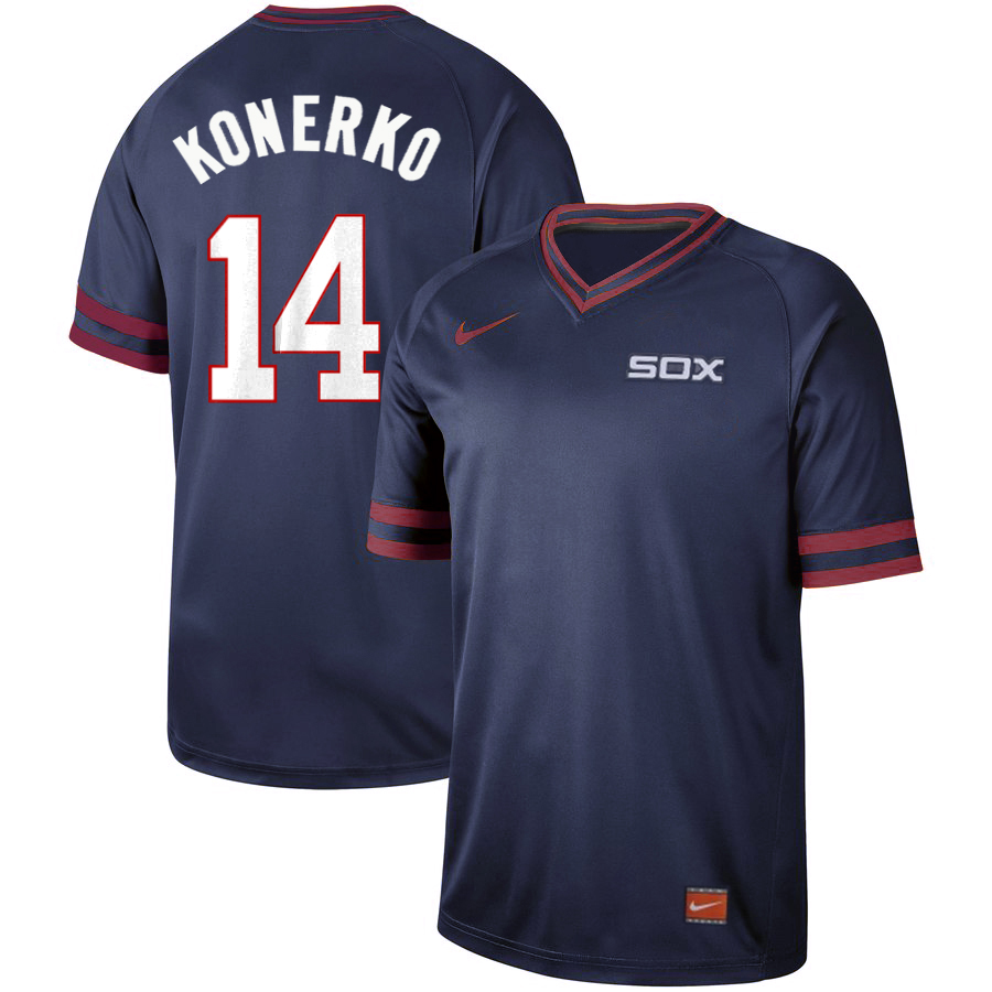 White Sox 14 Paul Konerko Navy Throwback Jersey