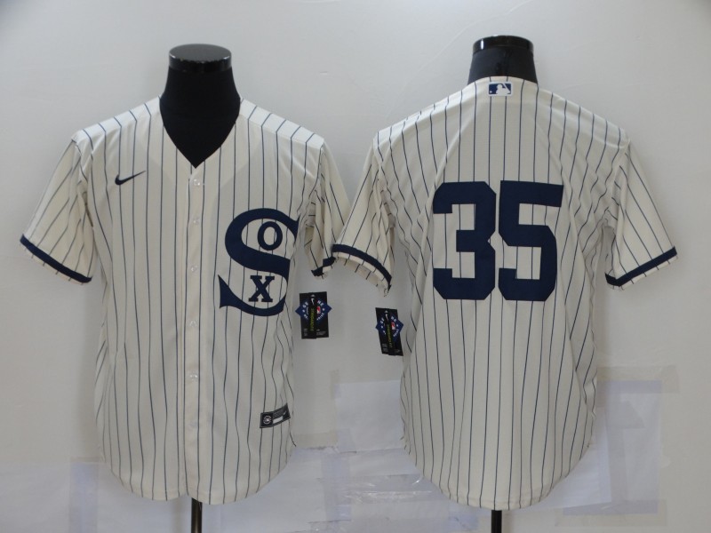 White Sox 35 Frank Thomas Cream Nike 2021 Field Of Dreams Cool Base Jersey