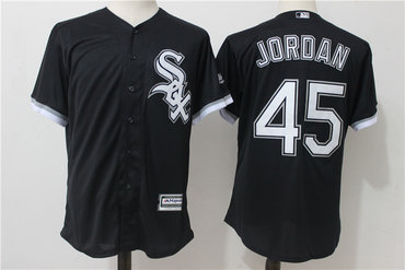White Sox 45 Michael Jordan Black Cool Base Jersey