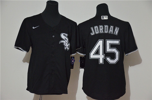 White Sox 45 Michael Jordan Black 2020 Nike Cool Base Jersey