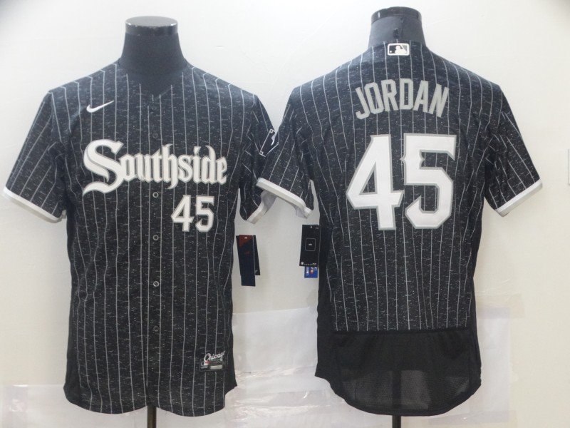White Sox 45 Michael Jordan Nike  Black 2021 City Connect Flexbase Jersey