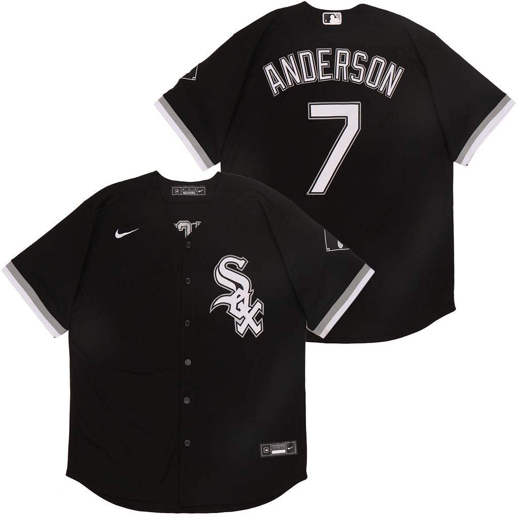 White Sox 7 Tim Anderson Black 2020 Nike Cool Base Jersey