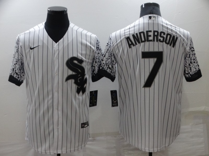White Sox 7 Tim Anderson White Nike Drift Fashion Cool Base Jersey White Sox 7 Tim Anderson White Nike Drift Fashion Cool Base Jersey