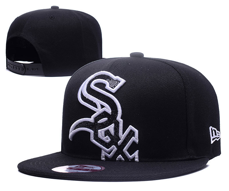 White Sox Sequins Logo Black Adjustable Hat YD