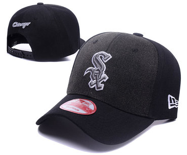 White Sox Team Logo Black Adjustable Hat DF