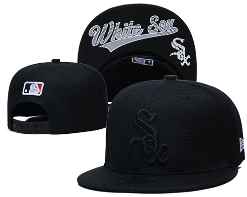 White Sox Team Logo Black Adjustable Hat GS