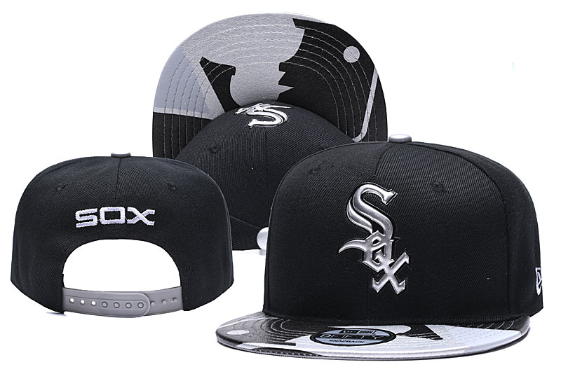 White Sox Team Logo Black Adjustable Hat YD