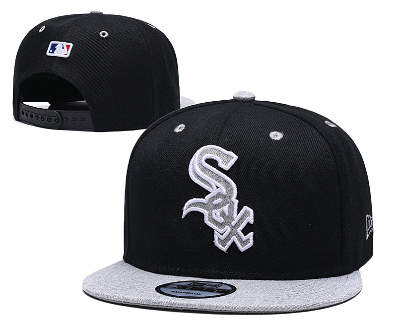 White Sox Team Logo Black Gray Adjustable Hat TX
